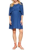 Women's Maternal America Ruffle Overlay Maternity/nursing Dress