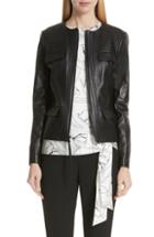 Women's St. John Collection Luxe Nappa Leather Jacket - Black