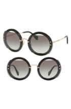 Women's Miu Miu 63mm Retro Oversize Sunglasses - Black Gradient