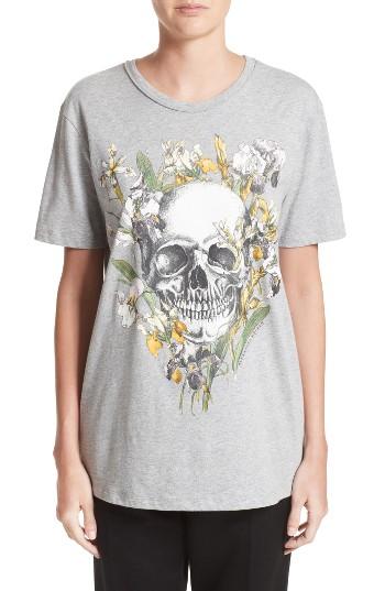 Women's Alexander Mcqueen Skull & Iris Graphic Tee Us / 38 It - Grey
