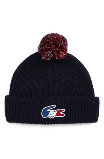 Men's Lacoste Wool Knit Cap - Blue