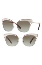 Women's Valentino 55mm Cat Eye Sunglasses - White Havana