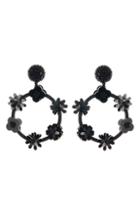 Women's Oscar De La Renta Flower Drop Hoop Earrings