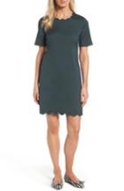 Women's Halogen Scalloped Shift Dress, Size - Green