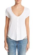 Women's T By Alexander Wang Short Sleeve Henley - White