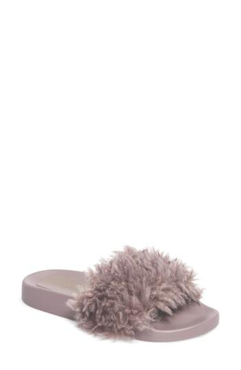 Women's Topshop Howl Faux Fur Slide Sandal .5us / 37eu - Purple