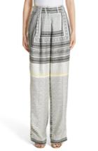 Women's Etro High Waist Silk Twill Pants Us / 42 It - White