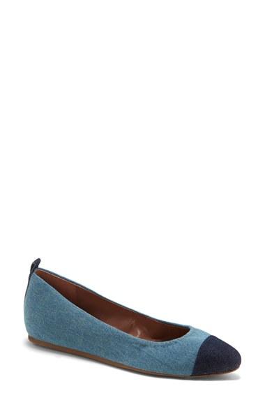 Women's Ed Ellen Degeneres Lilliane Cap Toe Ballet Flat M - Blue