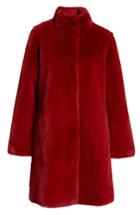 Women's Velvet By Graham & Spencer Faux Fur Reversible Coat - Red