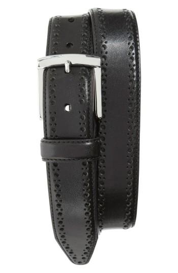 Men's Johnston & Murphy Perforated Leather Belt - Black
