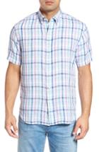 Men's Tommy Bahama Celestia Plaid Linen Sport Shirt, Size - Blue