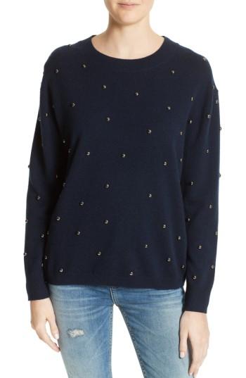 Women's The Kooples Embellished Wool & Cashmere Sweater - Blue