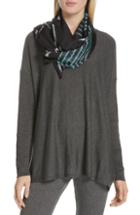 Women's Eileen Fisher Oblong Silk Scarf, Size - Black