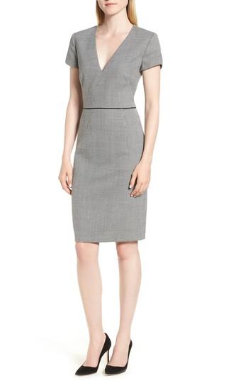 Women's Boss Doritala Wool Blend Sheath Dress - Black