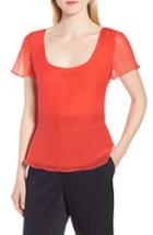 Women's Lewit Sheer Sleeve Top - Red