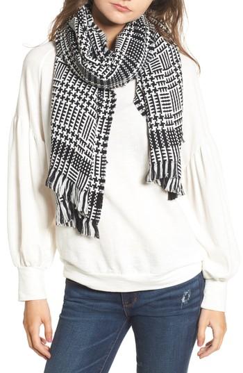 Women's La Double 7 Houndstooth Oblong Scarf