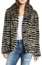 Women's Stone Row Zebra Luv Faux Fur Coat