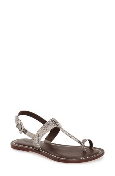 Women's Bernardo Maverick Leather Sandal M - Beige