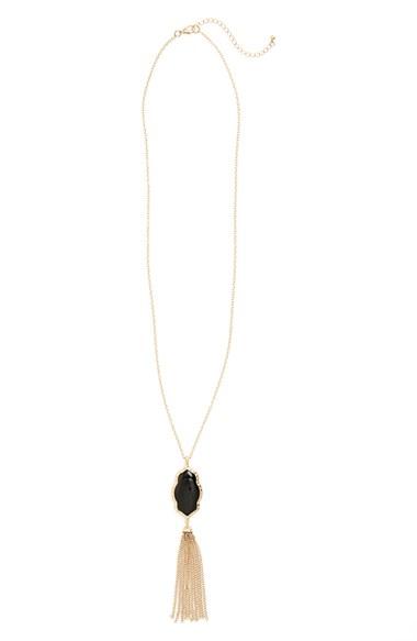 Women's Bp. Stone Fringe Pendant Necklace