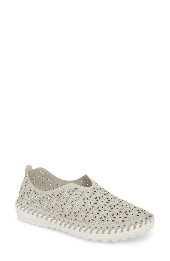 Women's Bernie Mev. Perforated Slip-on Flat Us / 38eu - Grey