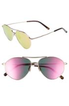 Women's Diff Scout 53mm Aviator Sunglasses - Gold/ Pink