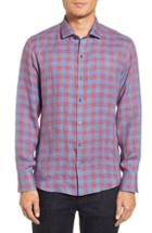 Men's Zachary Prell Liam Plaid Woven Sport Shirt, Size - Red