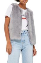 Women's Topshop Clair Faux Fur Vest Us (fits Like 00) - Grey