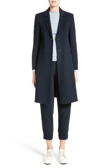 Women's Armani Collezioni Double Face Cashmere Coat - Blue