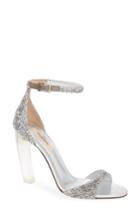 Women's Valentino Garavani Crystal Embellished Clear Heel Sandal .5us / 36.5eu - Metallic