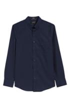 Men's Nordstrom Men's Shop Dobby Dot Non-iron Sport Shirt - Blue