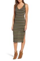 Women's All In Favor Stripe Knit Tank Dress - Green