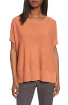 Women's Eileen Fisher Tencel & Merino Wool Top, Size - Orange