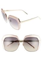 Women's Linda Farrow 62mm 22 Karat Gold Trim Oversize Sunglasses - Pink/ Light Gold/ Grey