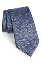 Men's Ermenegildo Zegna Leaf Silk Tie, Size - Blue