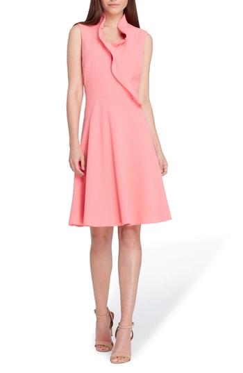 Women's Tahari Ruffle Collar Fit & Flare Dress