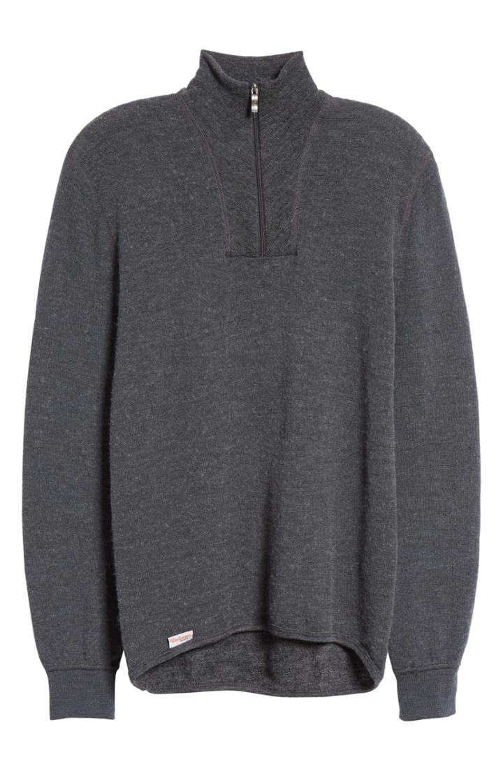 Men's Woolpower Zip Turtleneck 200 Quarter Zip Pullover - Grey