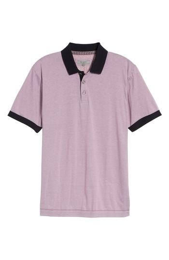 Men's Ted Baker London Beagle Trim Fit Stripe Jersey Polo (l) - Purple