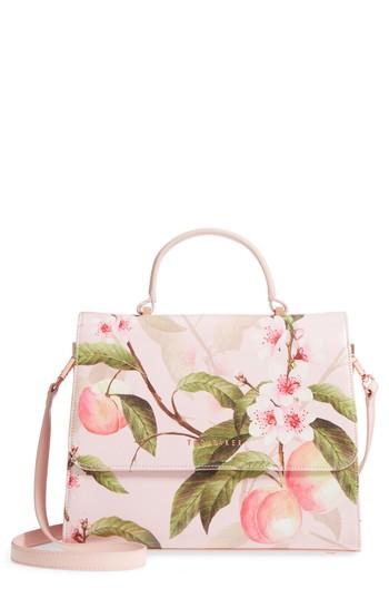 Ted Baker London Dipelta Peach Faux Leather Satchel -