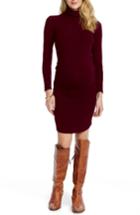Women's Rosie Pope Chelsea Maternity Turtleneck Dress - Burgundy