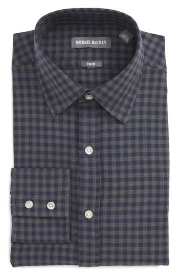 Men's Michael Bastian Trim Fit Check Dress Shirt L - Blue
