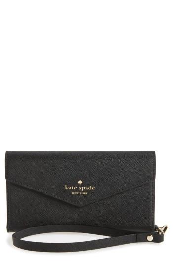 Women's Kate Spade New York Iphone 7/8 & 7/8 Leather Wristlet - Black