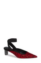 Women's Topshop Jax Embellished Wraparound Genuine Calf Hair Pump .5us / 36eu M - Red