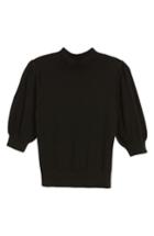 Women's Leith Puff Sleeve Sweater, Size - Black