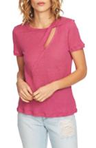 Women's 1.state Cutout Linen Tee, Size - Pink