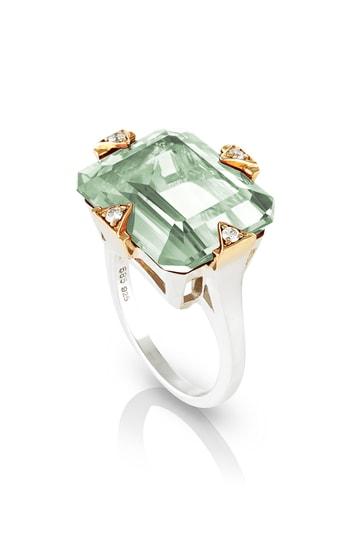 Women's Maniamania Prasiolite Cocktail Ring With Diamonds