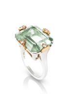 Women's Maniamania Prasiolite Cocktail Ring With Diamonds