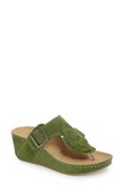 Women's David Tate Spring Platform Wedge Sandal .5 Ww - Green
