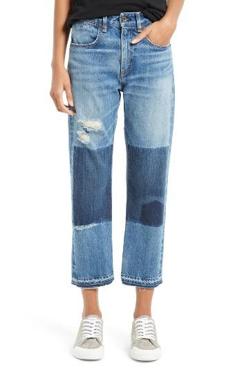 Women's Rag & Bone/jean Marilyn High Waist Buckle Back Crop Jeans
