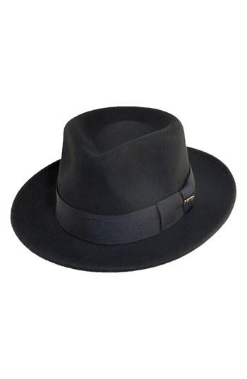 Men's Scala Classico Wool Felt Fedora - Black