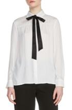 Women's Maje Caryota Tie Neck Blouse - White
